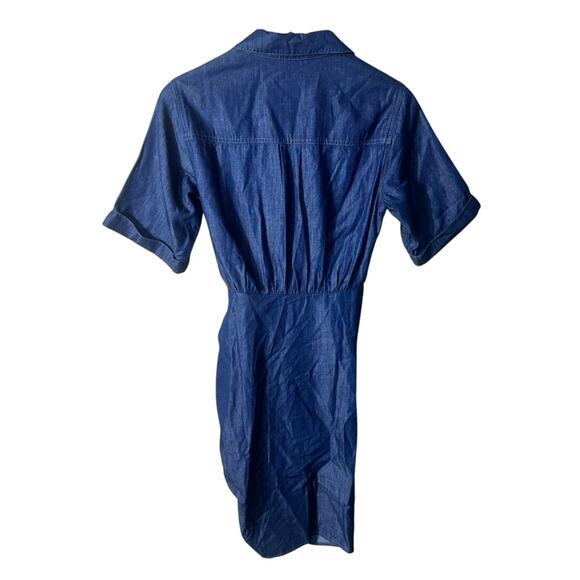 Veronica Beard Hensley Chambray Tie-Waist Shirtdress Size 2 - Picture 7 of 11